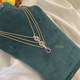 Elegant Blue AD Stone Pendant 3 Layer Chain-G14626